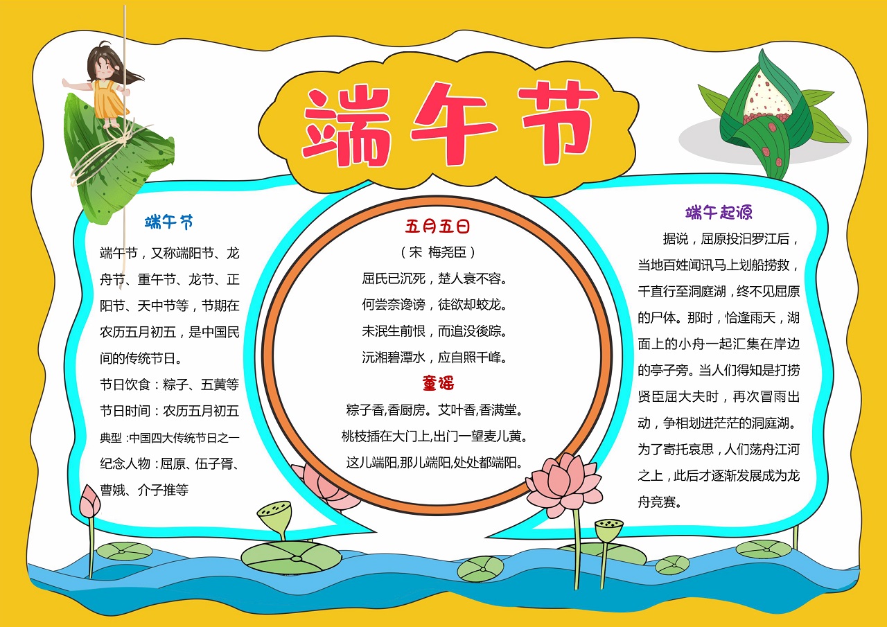 端午节手抄报电子小报